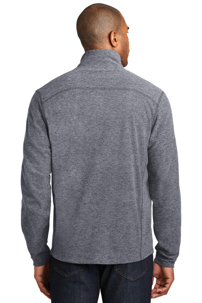 True Navy Hthr Port Authority Heather Microfleece Full-Zip Jacket. F235 plain