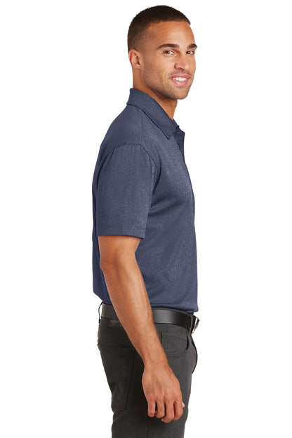True Navy Hthr Port Authority Trace Heather Polo. K576 plain