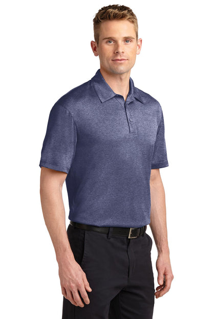 True Navy Hthr Sport-Tek Heather Contender Polo. ST660 plain