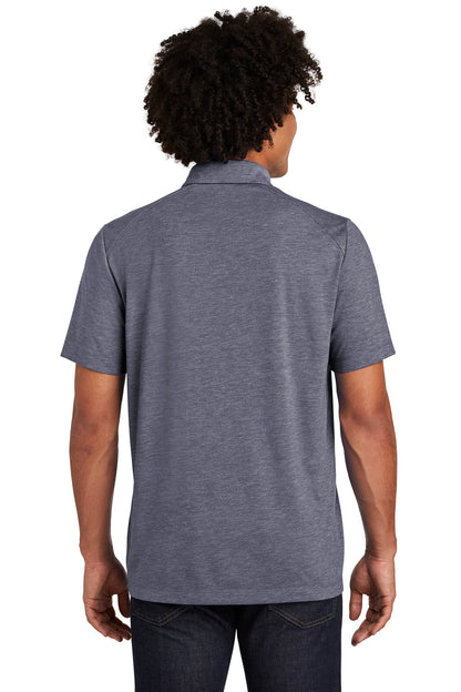 True Navy Hthr Sport-Tek PosiCharge Tri-Blend Wicking Polo. ST405 plain