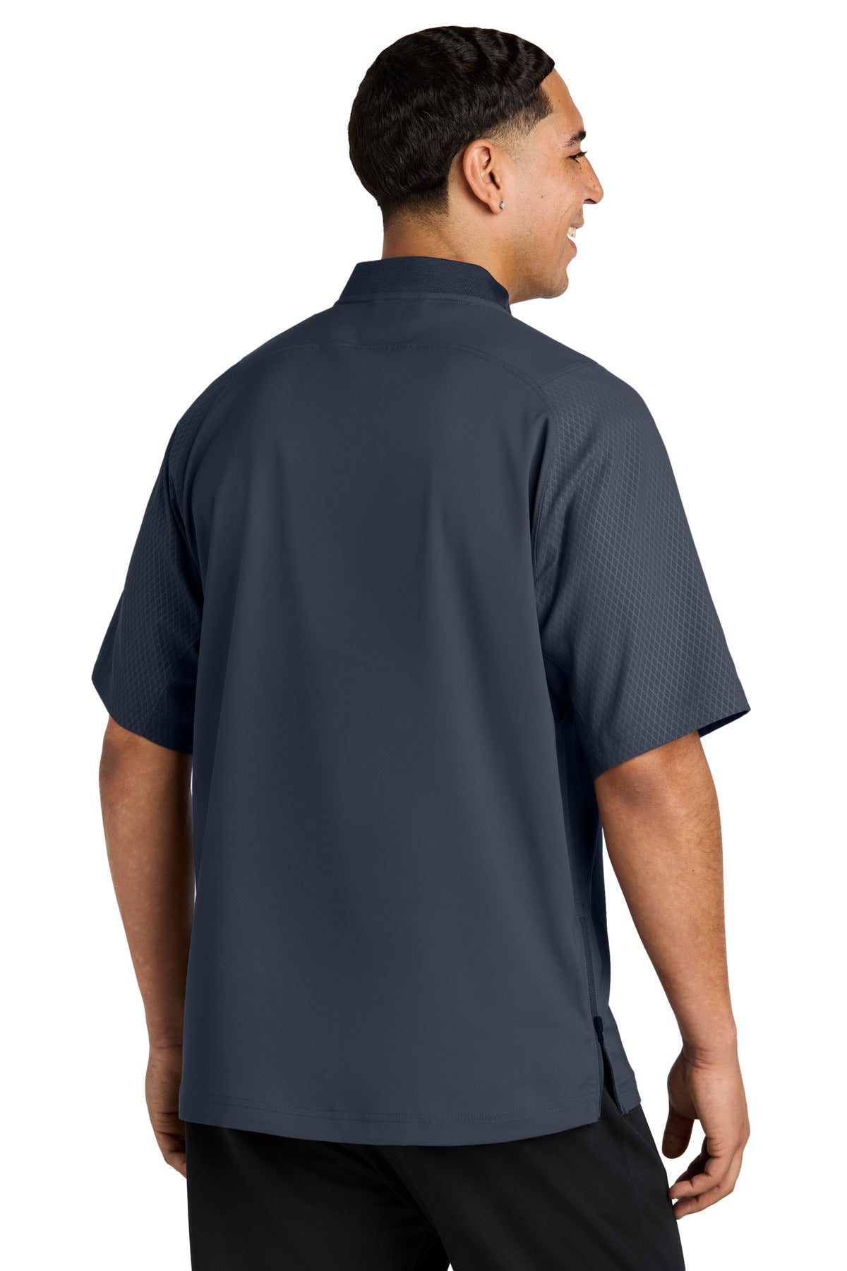 True Navy New Era Cage Short Sleeve 1/4-Zip Jacket. NEA600 plain