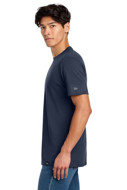True Navy New Era Heritage Blend Crew Tee. NEA100 plain