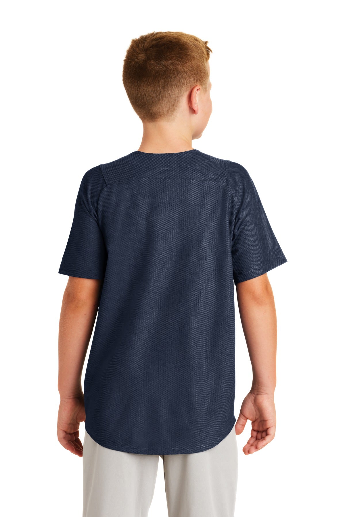True Navy New Era Youth Diamond Era Full-Button Jersey. YNEA220 plain