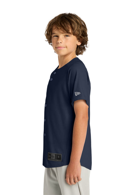 True Navy New Era Youth Diamond Era Full-Button Jersey. YNEA220