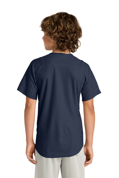 True Navy New Era Youth Diamond Era Full-Button Jersey. YNEA220