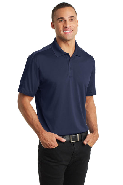 True Navy Port Authority Diamond Jacquard Polo. K569 plain