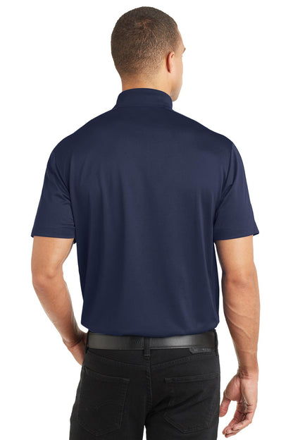 True Navy Port Authority Diamond Jacquard Polo. K569 plain