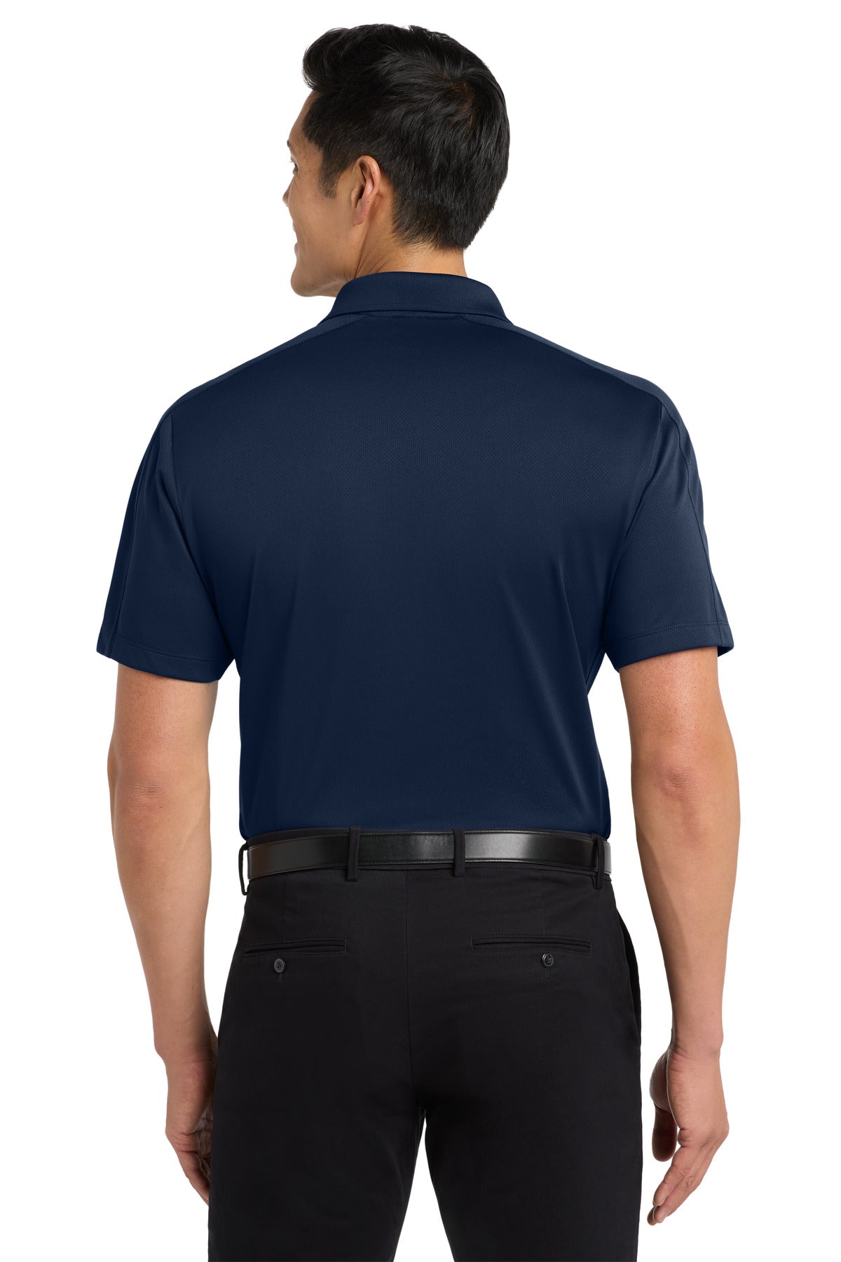True Navy Port Authority Diamond Jacquard Polo. K569 plain