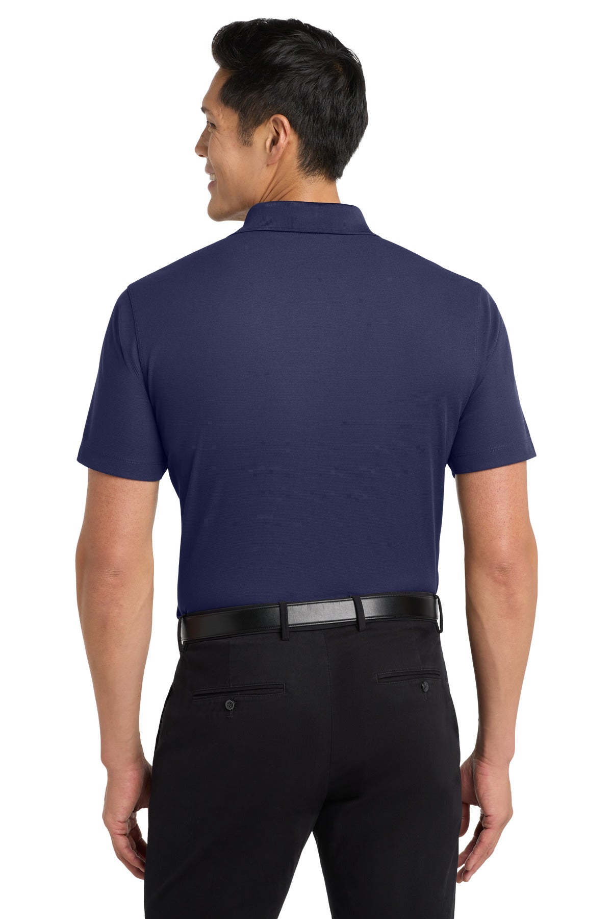 True Navy Port Authority Dry Zone Grid Polo. K572 plain