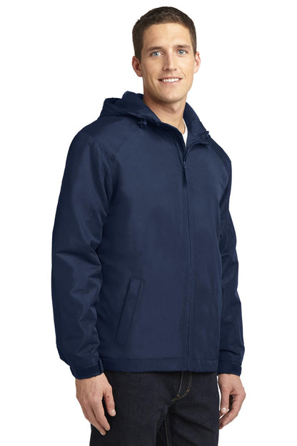 True Navy Port Authority Hooded Charger Jacket. J327 plain