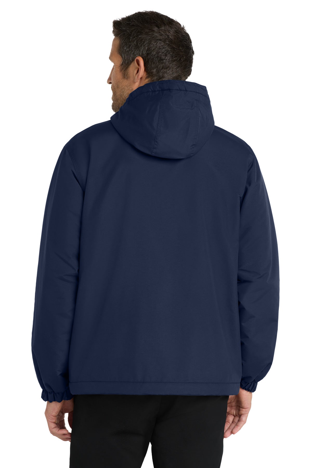 True Navy Port Authority Hooded Charger Jacket. J327 plain