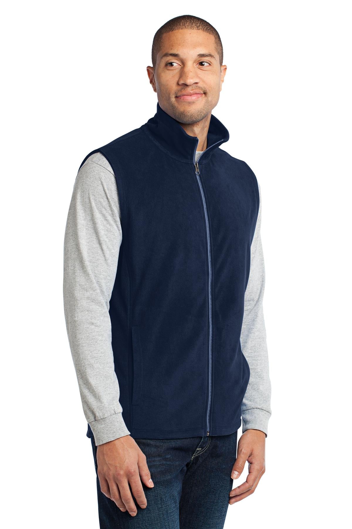 True Navy Port Authority Microfleece Vest. F226 plain