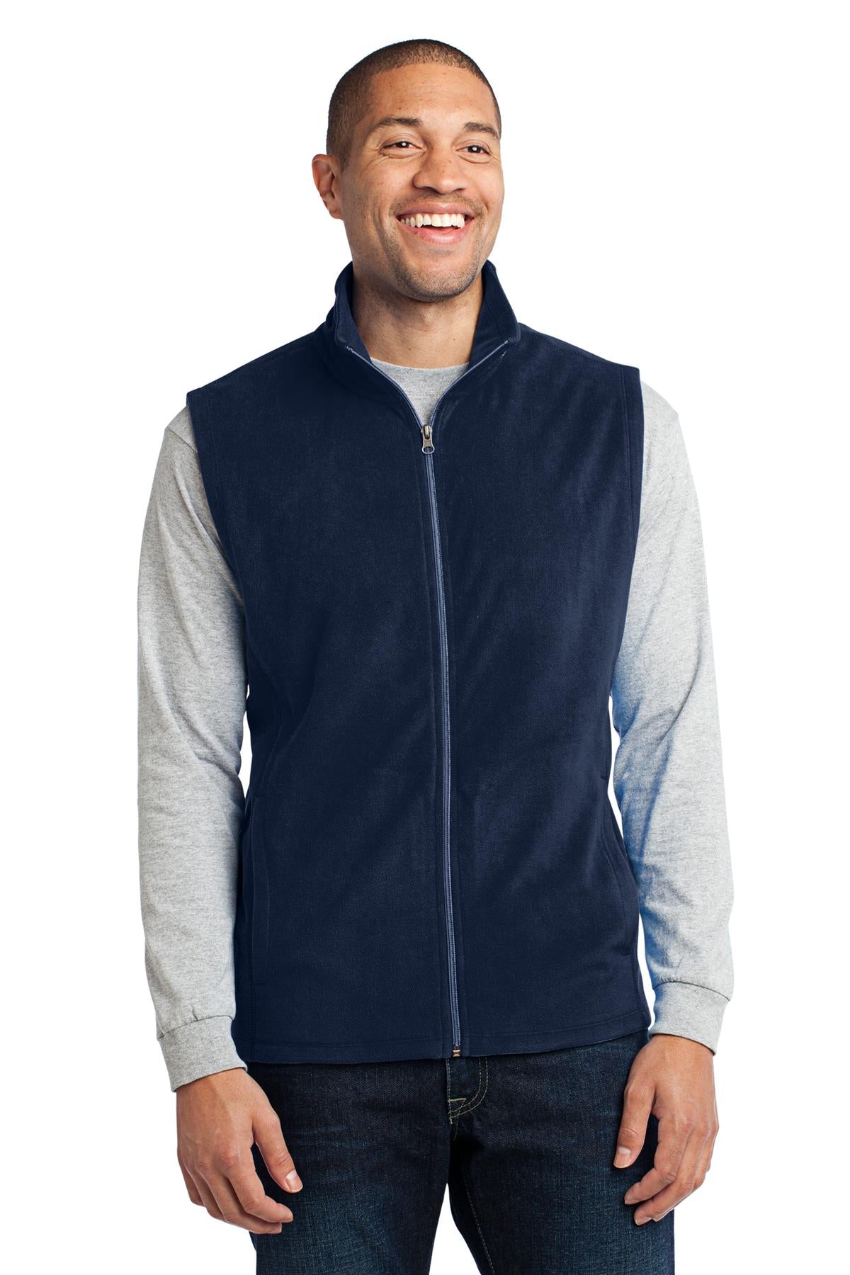 True Navy Port Authority Microfleece Vest. F226 plain