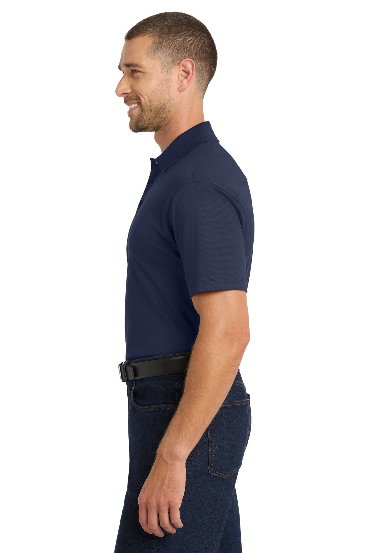 True Navy Port Authority Rapid Dry Mesh Polo. K573 plain