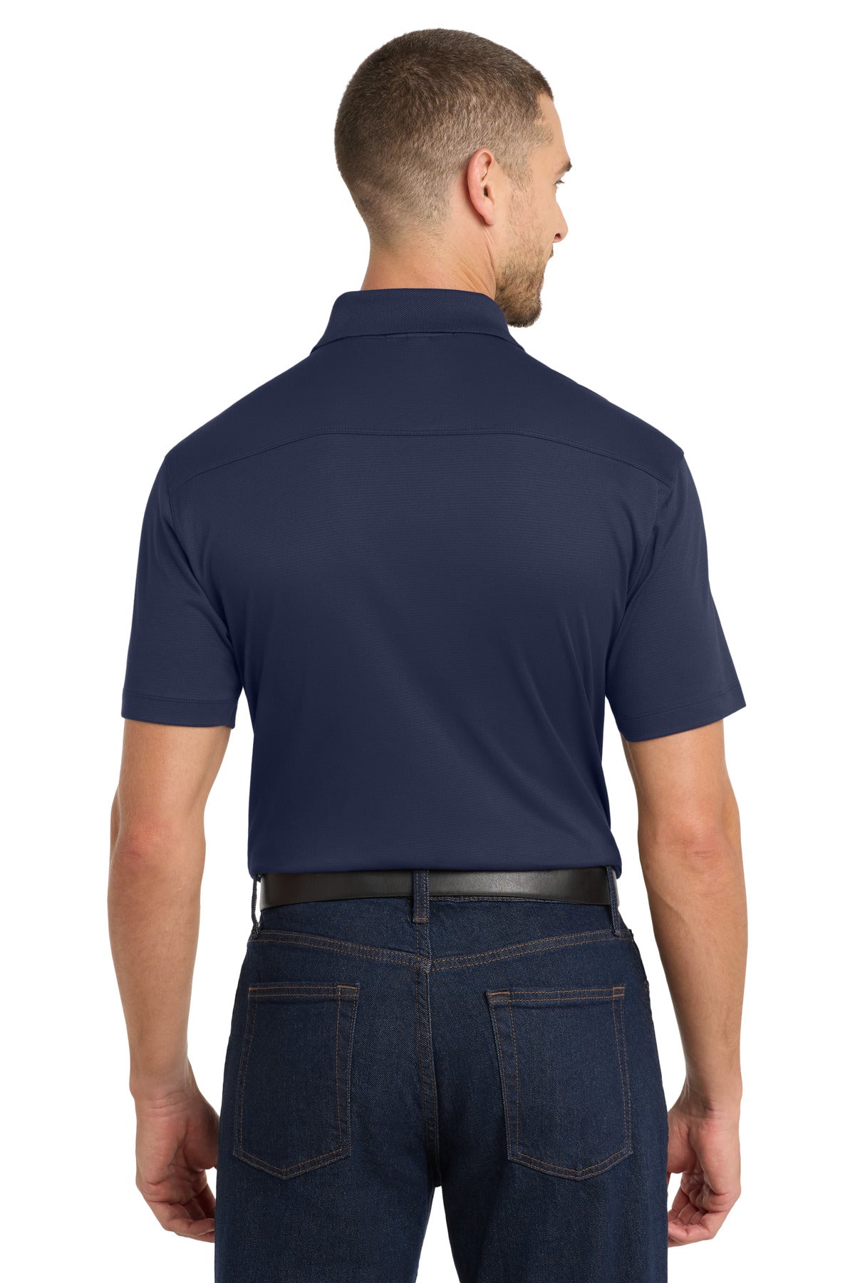 True Navy Port Authority Rapid Dry Mesh Polo. K573 plain