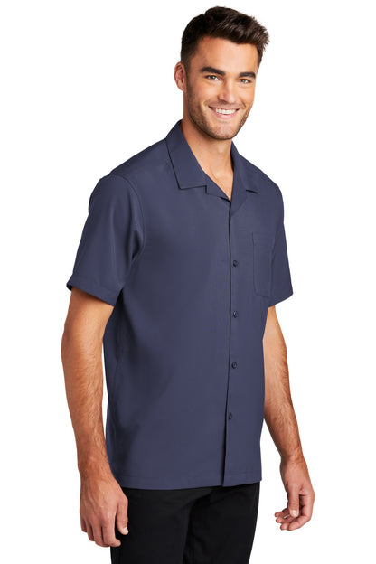 True Navy Port Authority Short Sleeve Performance Staff Shirt W400 plain