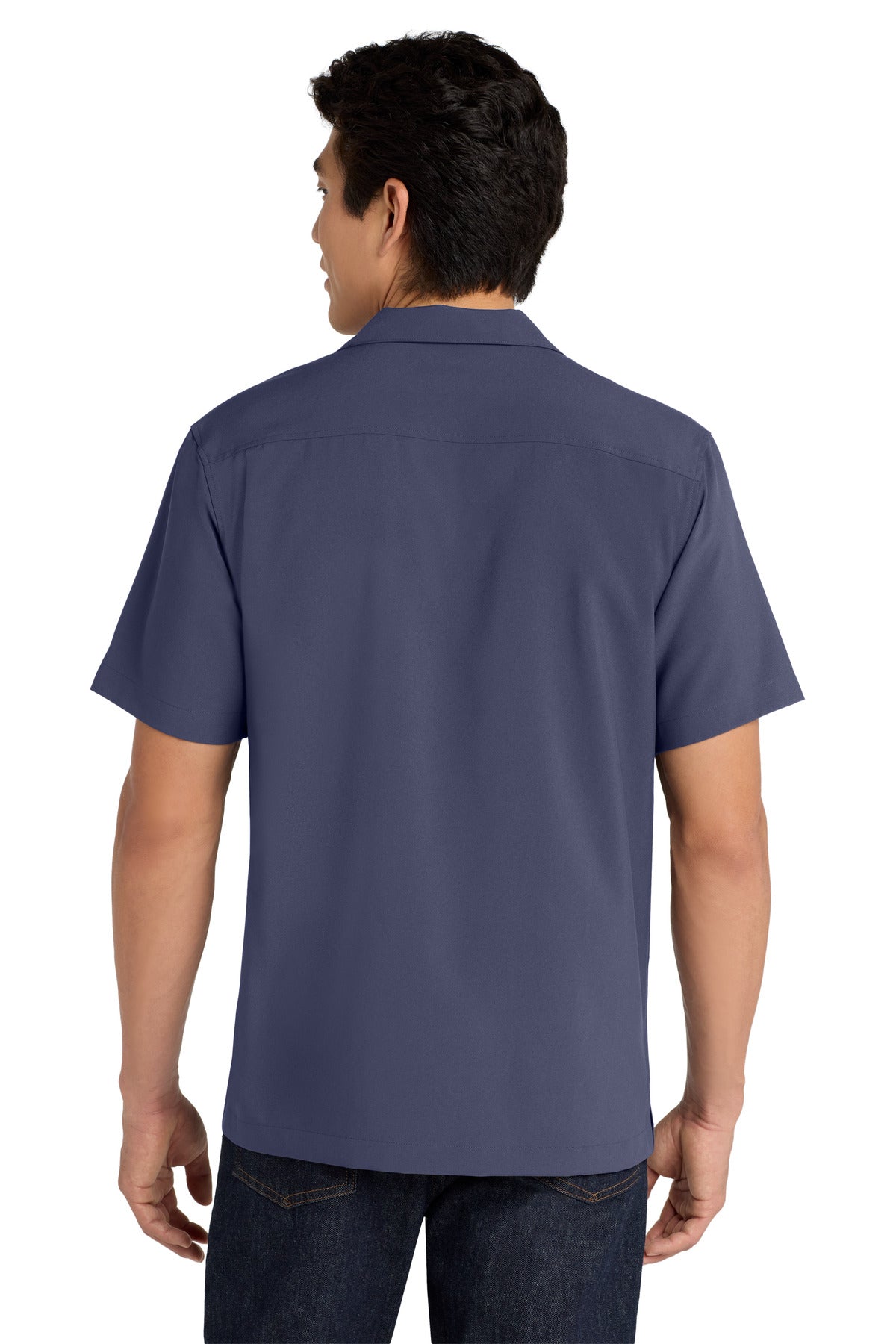 True Navy Port Authority Short Sleeve Performance Staff Shirt W400