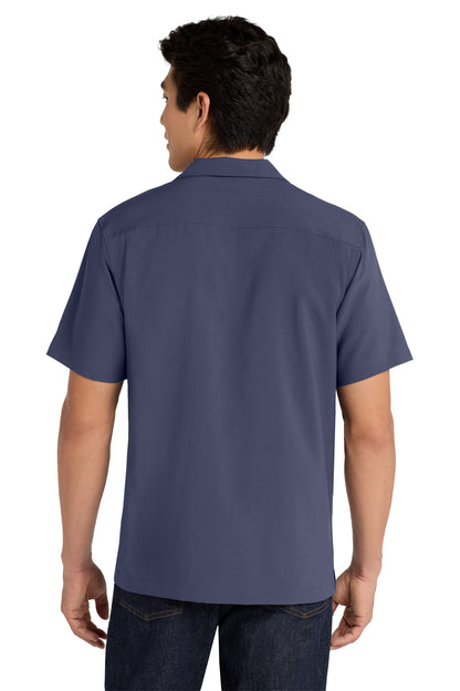 True Navy Port Authority Short Sleeve Performance Staff Shirt W400