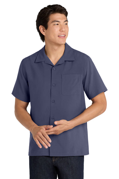 True Navy Port Authority Short Sleeve Performance Staff Shirt W400