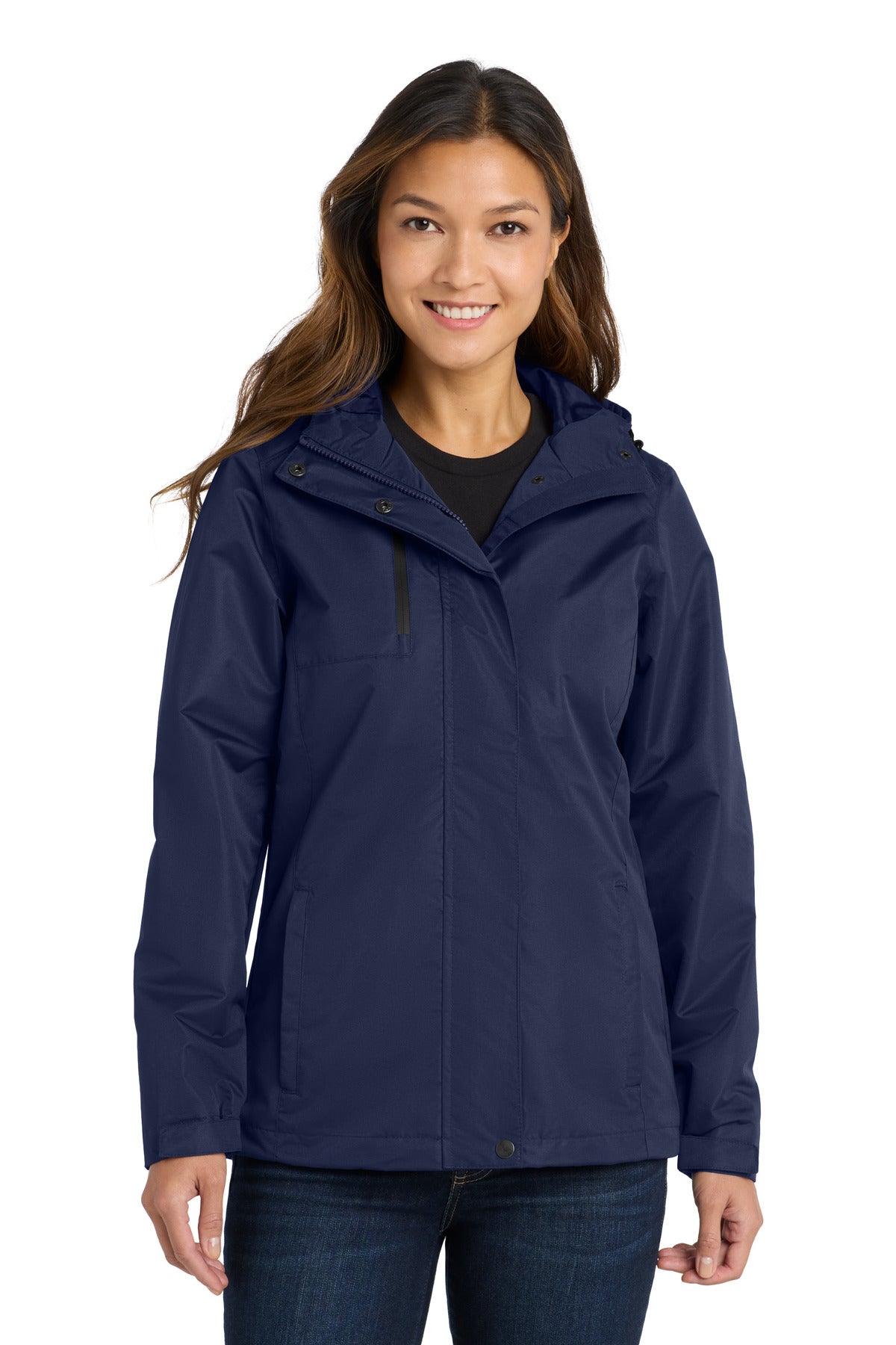 True Navy Port Authority Women's All-Conditions Jacket. L331 plain