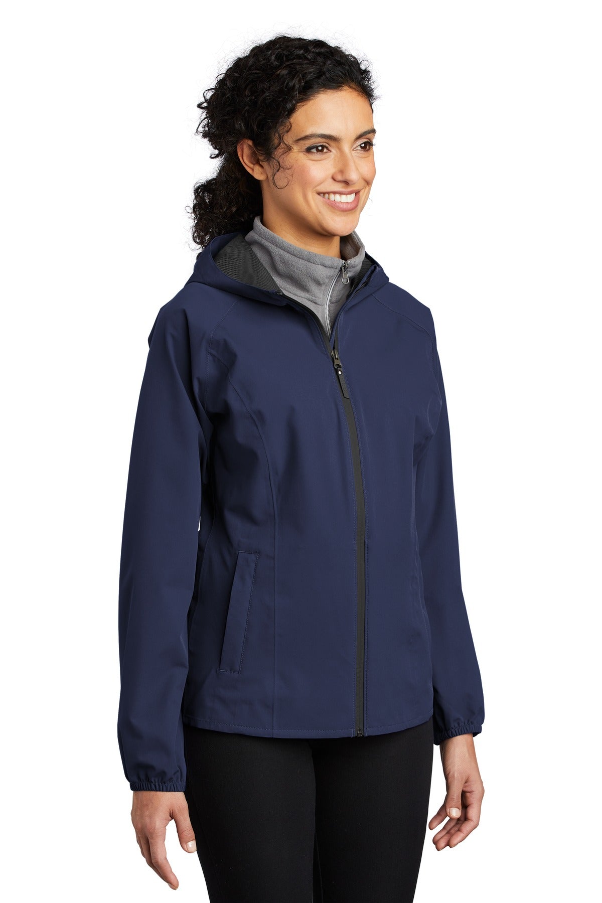 True Navy Port Authority Women's Essential Rain Jacket L407 plain