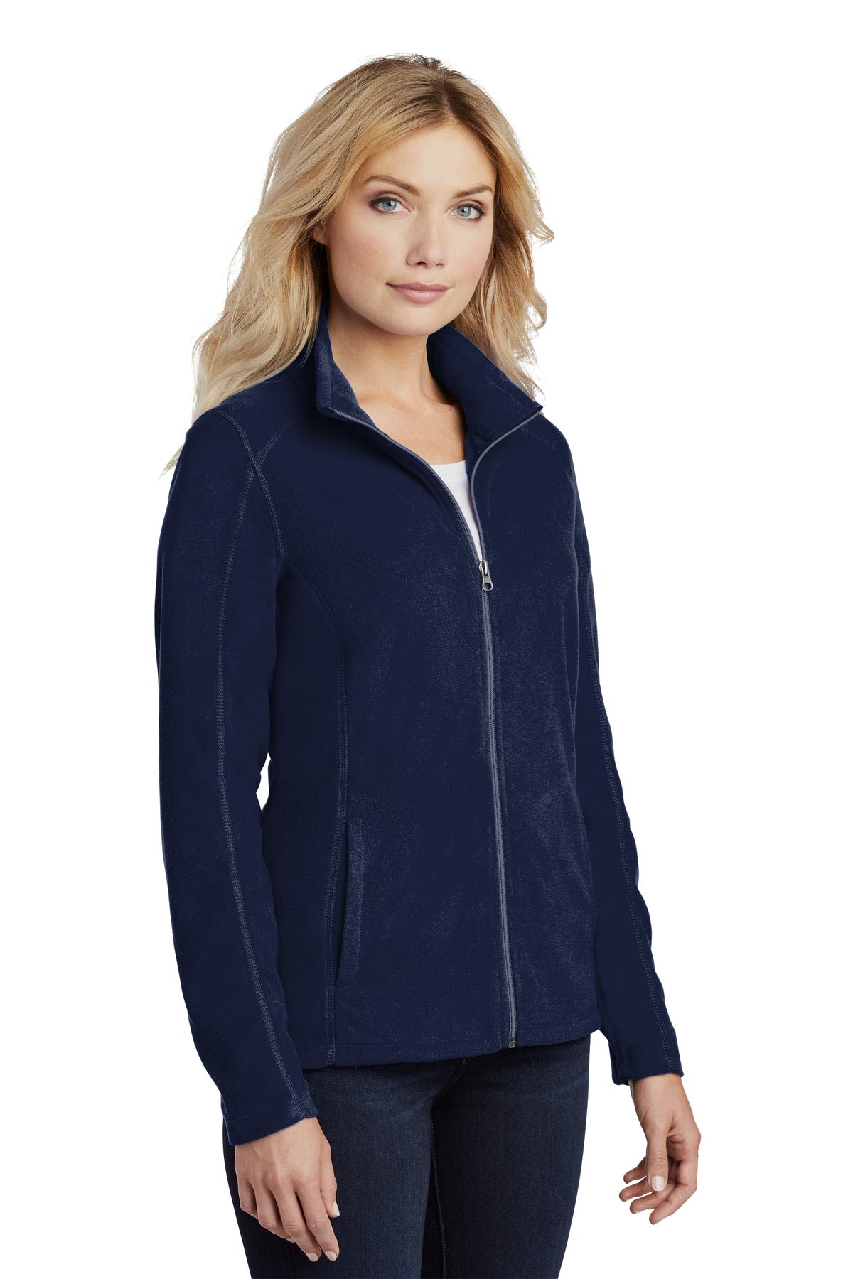 True Navy Port Authority Women's Microfleece Jacket. L223 plain