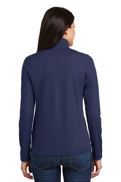 True Navy Port Authority Women's Pinpoint Mesh 1/2-Zip . L806 plain