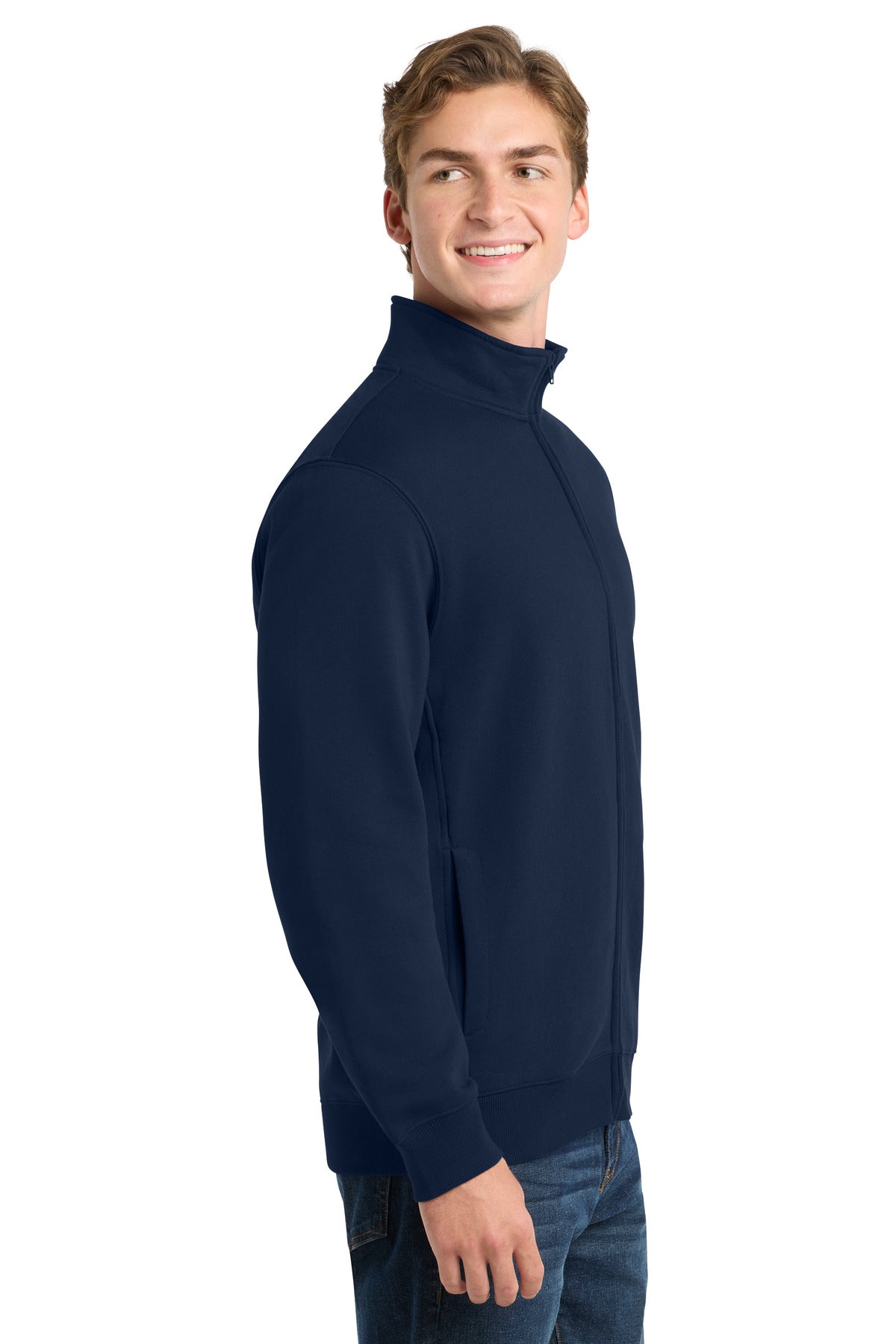 True Navy Sport-Tek Full-Zip Sweatshirt. ST259 plain