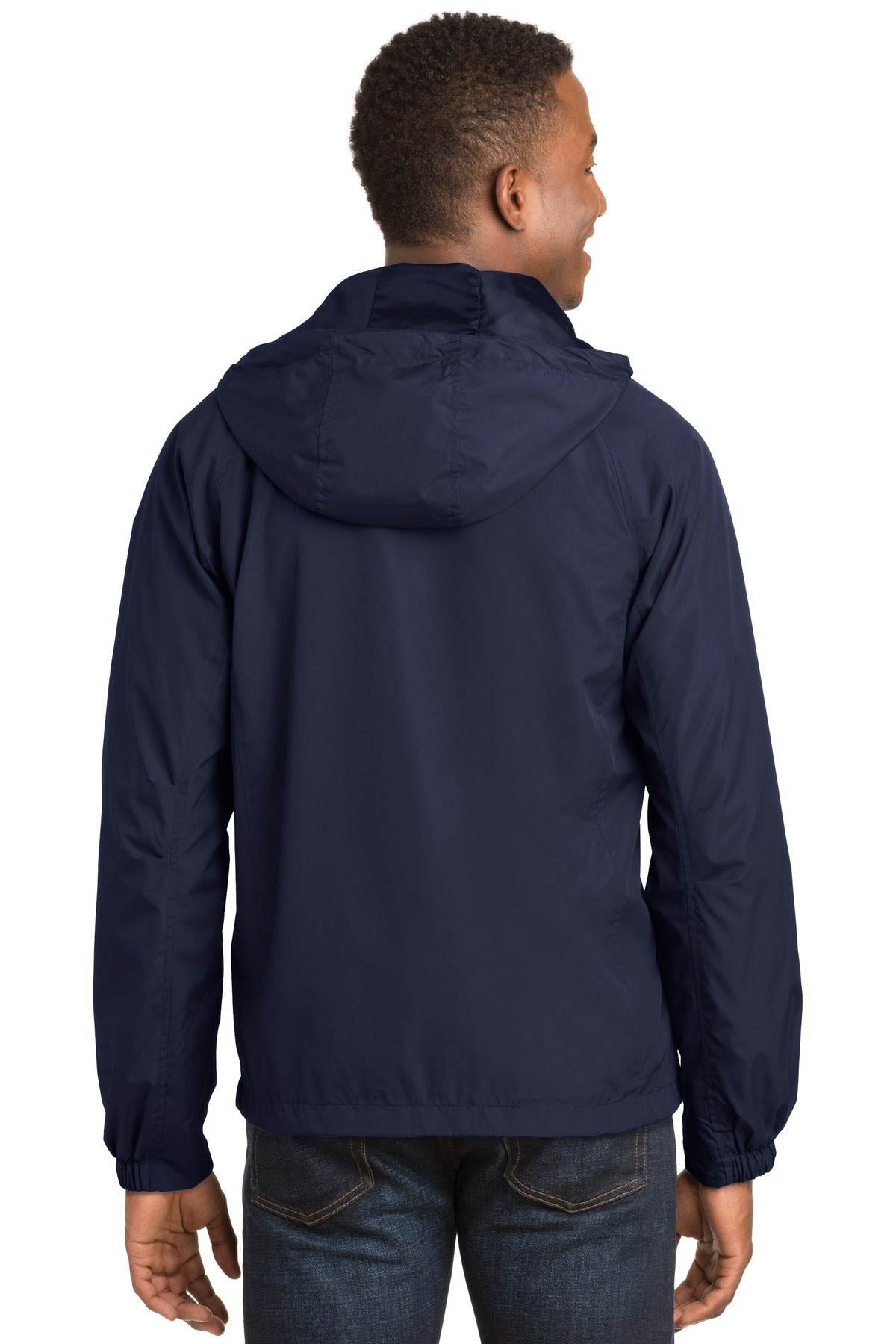 True Navy Sport-Tek Hooded Raglan Jacket. JST73 plain