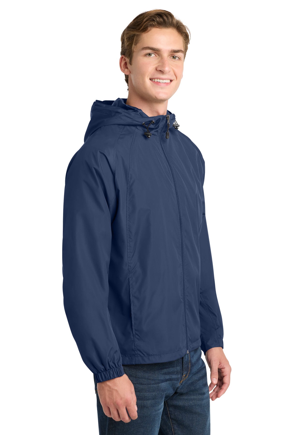 True Navy Sport-Tek Hooded Raglan Jacket. JST73 plain