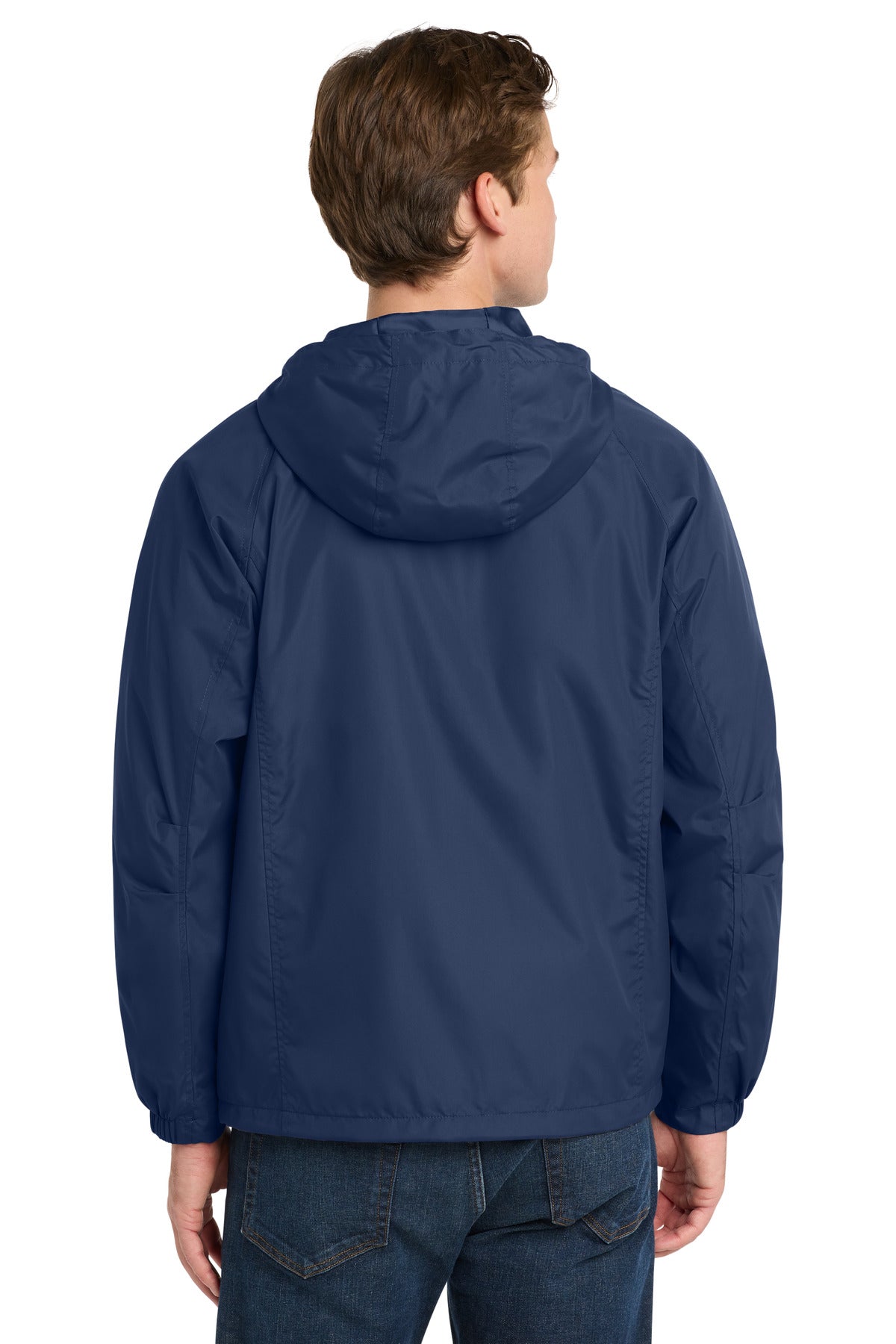 True Navy Sport-Tek Hooded Raglan Jacket. JST73 plain