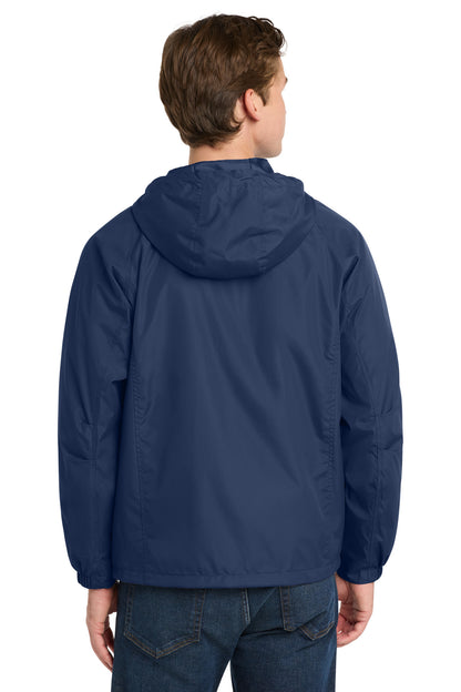 True Navy Sport-Tek Hooded Raglan Jacket. JST73 plain