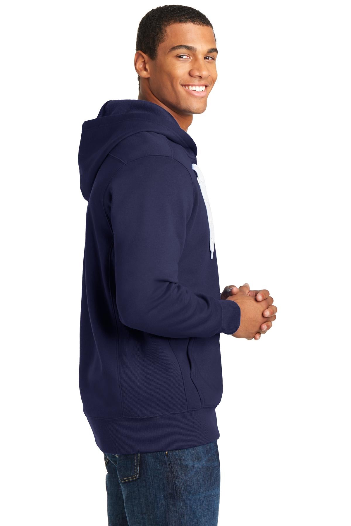 True Navy Sport-Tek Lace Up Pullover Hooded Sweatshirt. ST271 plain
