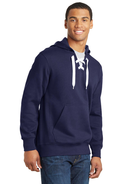 True Navy Sport-Tek Lace Up Pullover Hooded Sweatshirt. ST271 plain