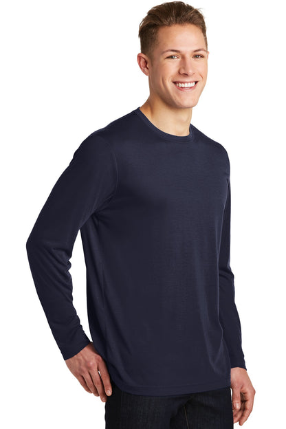 True Navy Sport-Tek Long Sleeve PosiCharge Competitor Cotton Touch Tee. ST450LS plain