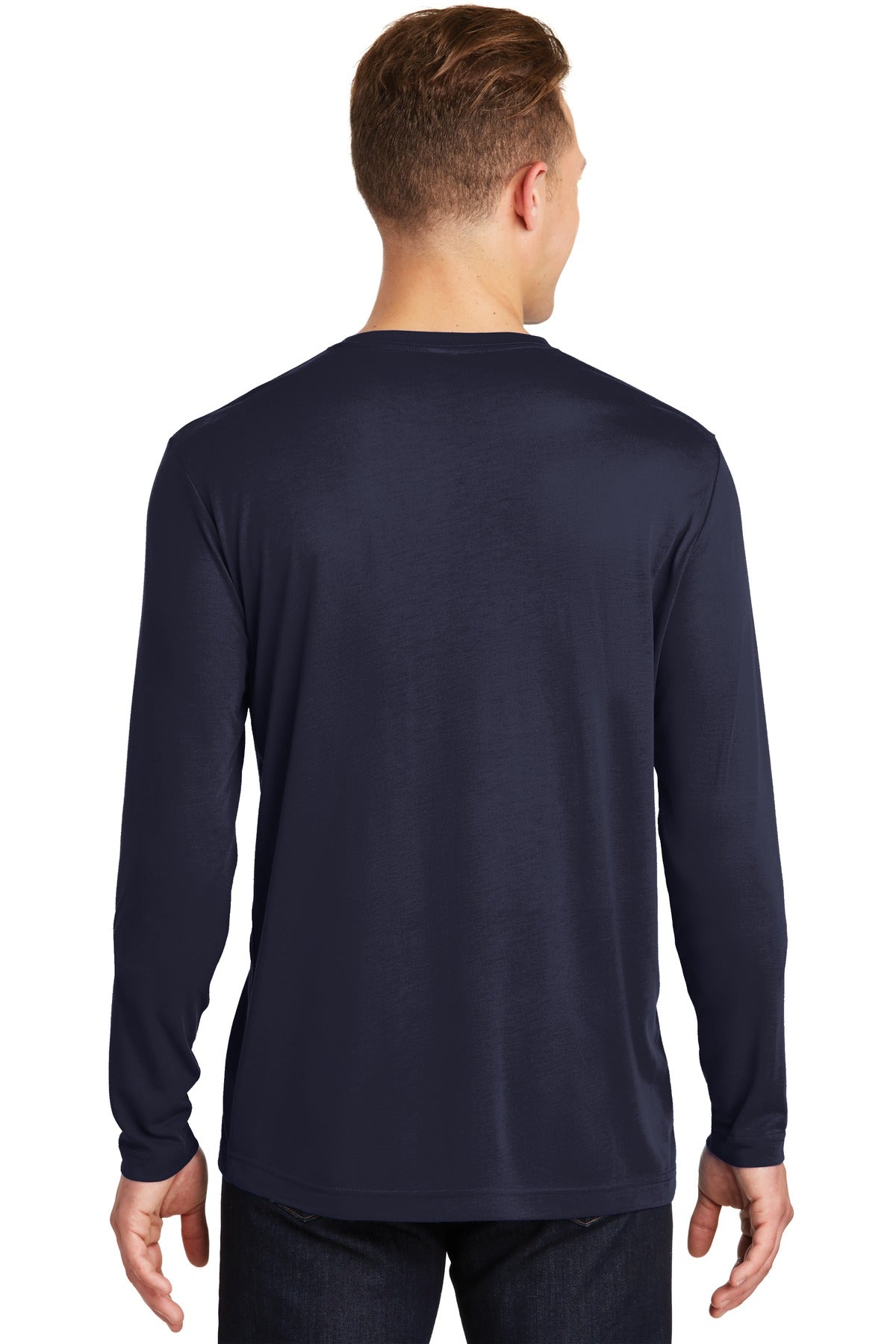 True Navy Sport-Tek Long Sleeve PosiCharge Competitor Cotton Touch Tee. ST450LS plain