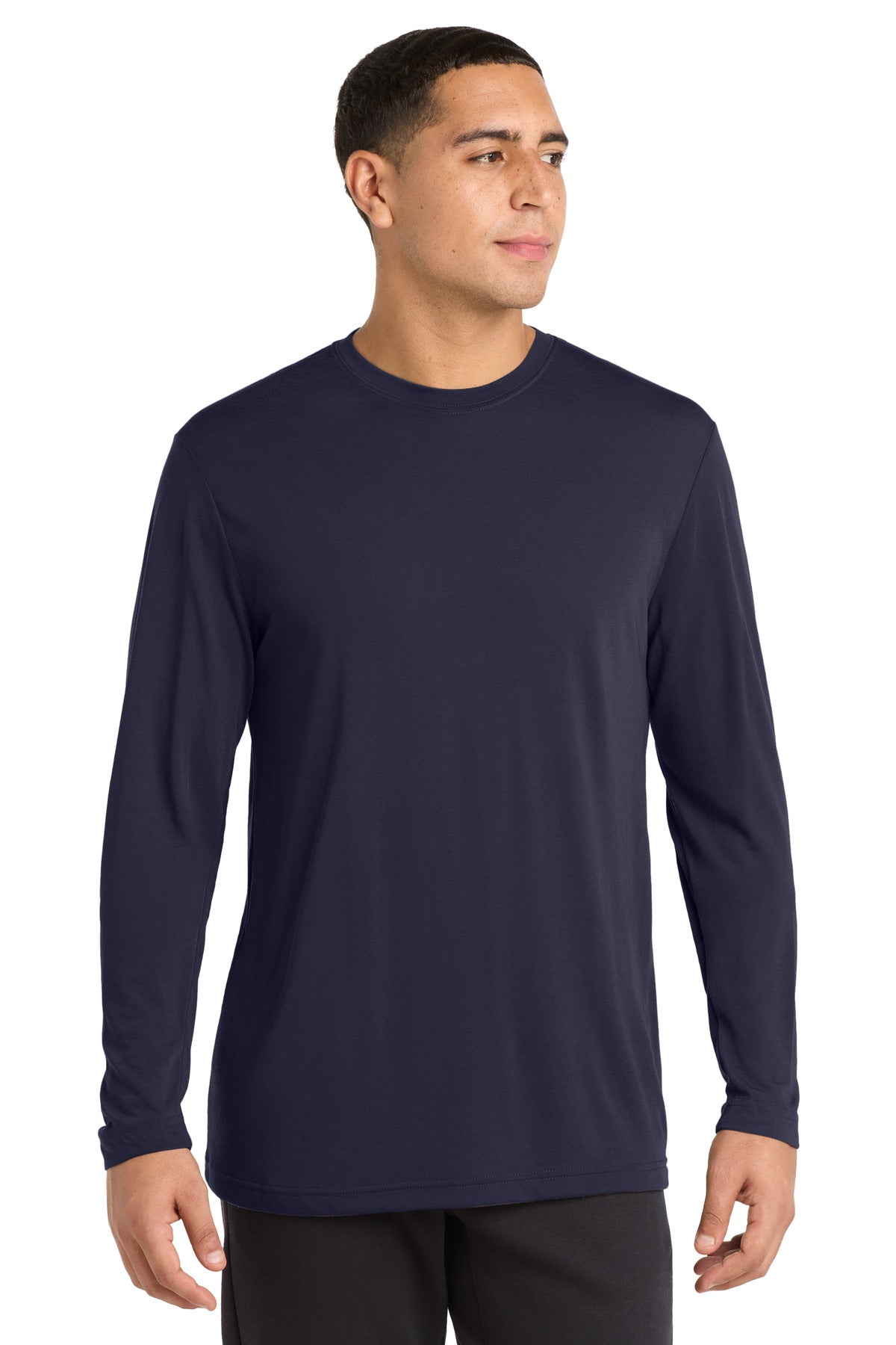 True Navy Sport-Tek Long Sleeve PosiCharge Competitor Cotton Touch Tee. ST450LS plain