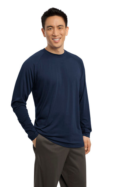 True Navy Sport-Tek Long Sleeve Ultimate Performance Crew. ST700LS plain
