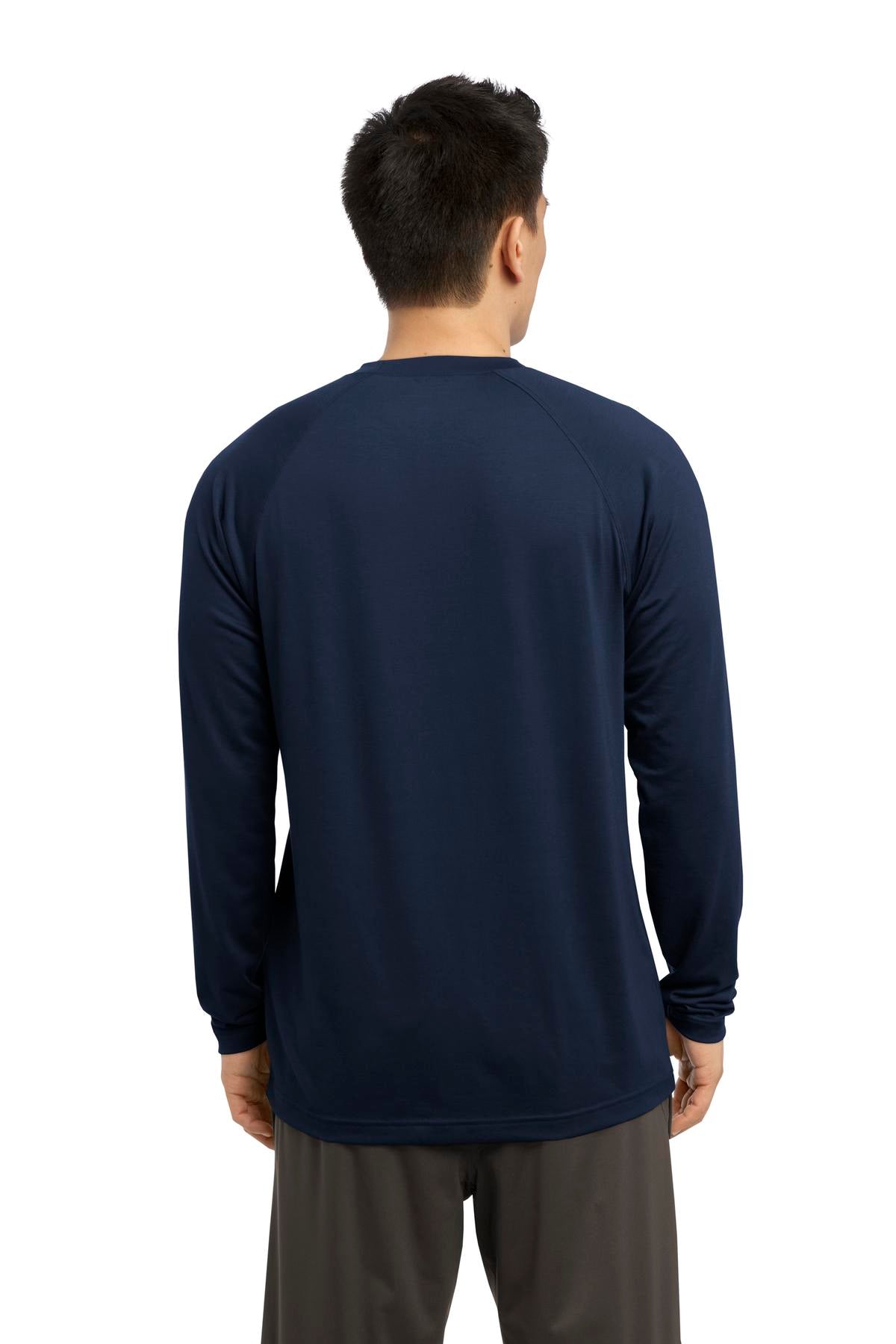 True Navy Sport-Tek Long Sleeve Ultimate Performance Crew. ST700LS plain