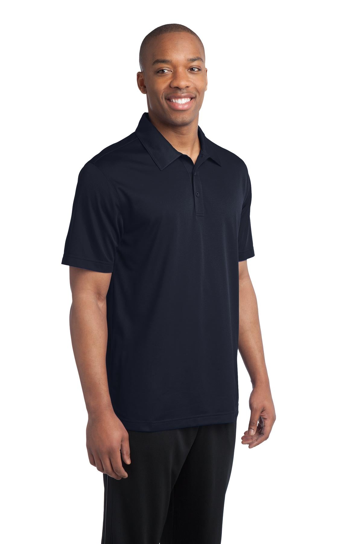 True Navy Sport-Tek PosiCharge Active Textured Polo. ST690 plain