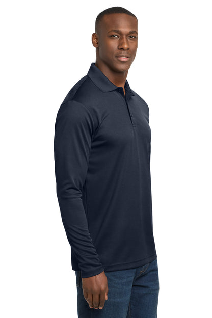 True Navy Sport-Tek PosiCharge RacerMesh Long Sleeve Polo. ST640LS plain