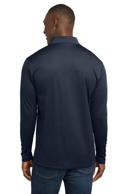 True Navy Sport-Tek PosiCharge RacerMesh Long Sleeve Polo. ST640LS plain