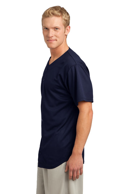 True Navy Sport-Tek PosiCharge Tough Mesh Full-Button Jersey. ST220 plain