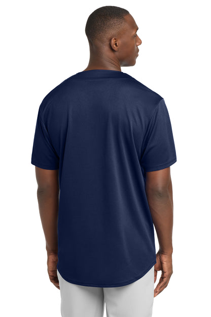 True Navy Sport-Tek PosiCharge Tough Mesh Full-Button Jersey. ST220 plain