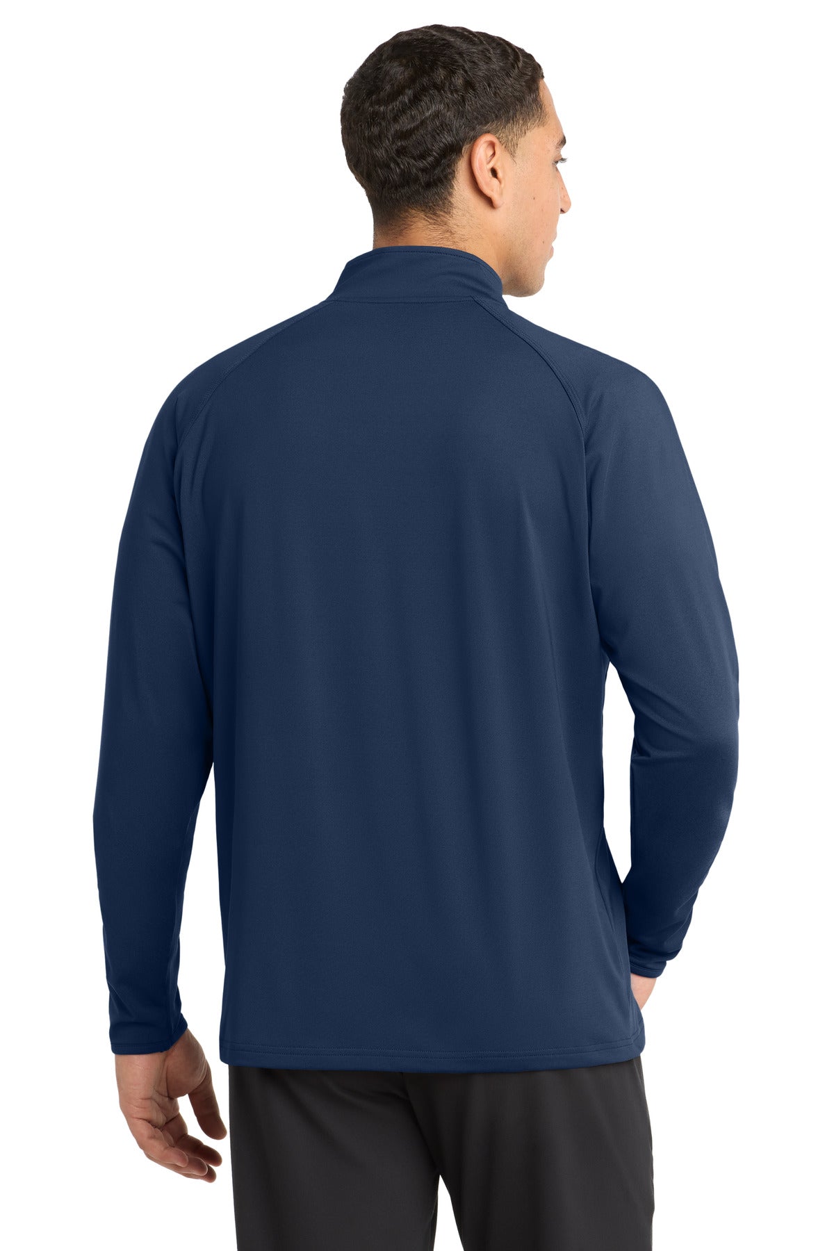 True Navy Sport-Tek Sport-Wick Stretch 1/4-Zip Pullover. ST850 plain