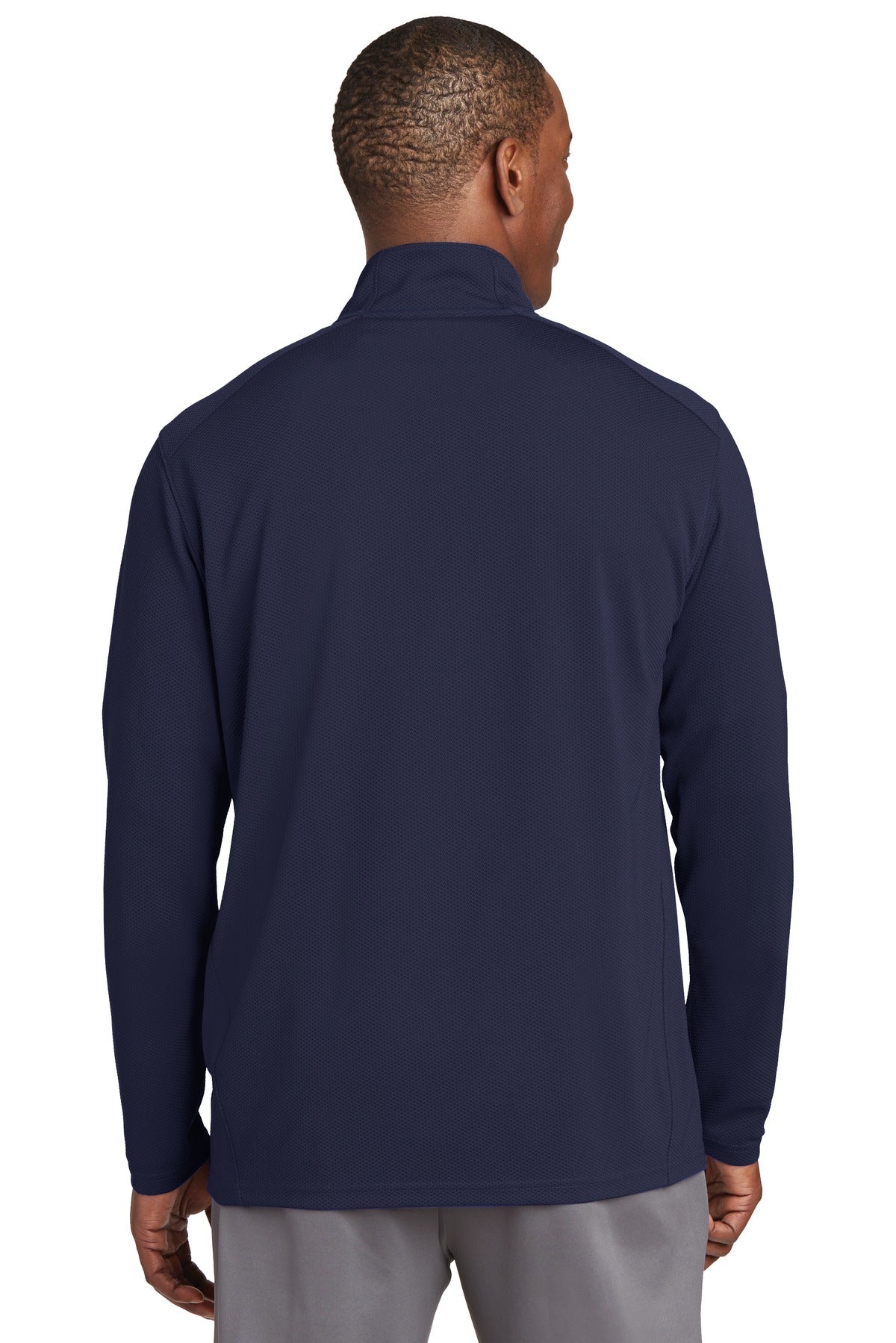 True Navy Sport-Tek Sport-Wick Textured 1/4-Zip Pullover. ST860 plain