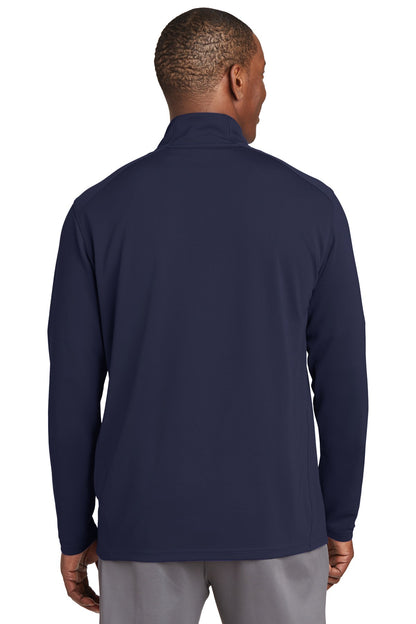 True Navy Sport-Tek Sport-Wick Textured 1/4-Zip Pullover. ST860 plain