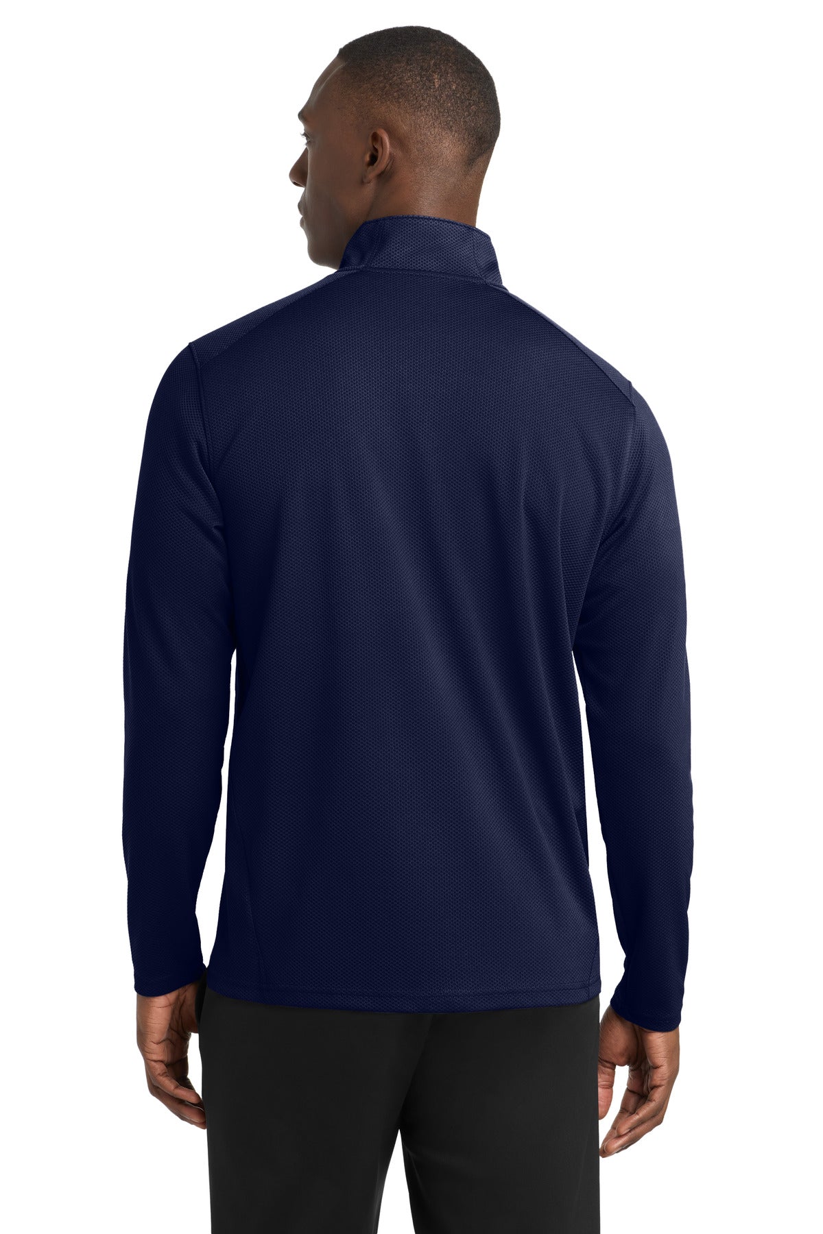 True Navy Sport-Tek Sport-Wick Textured 1/4-Zip Pullover. ST860 plain