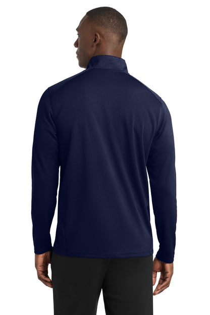 True Navy Sport-Tek Sport-Wick Textured 1/4-Zip Pullover. ST860 plain