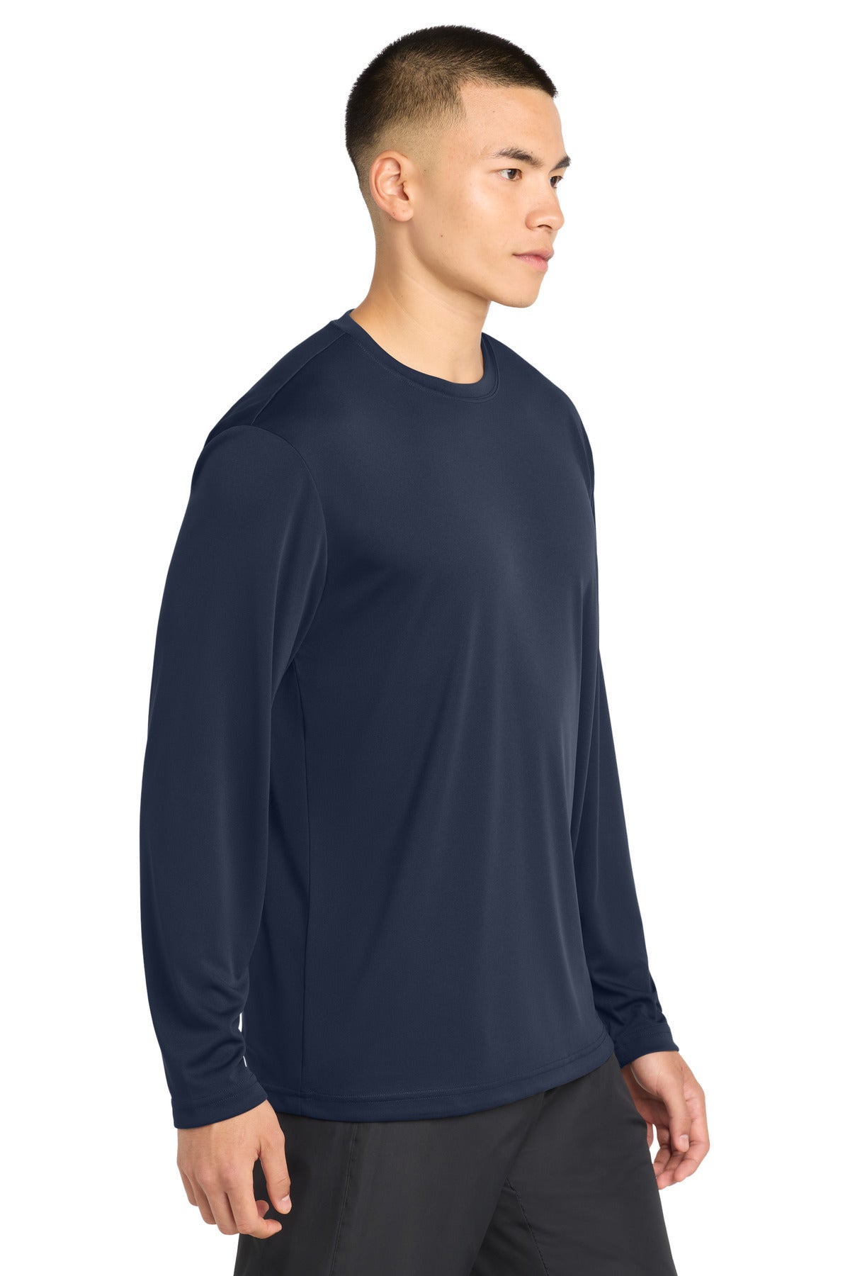 True Navy Sport-Tek Tall Long Sleeve PosiCharge Competitor Tee. TST350LS plain